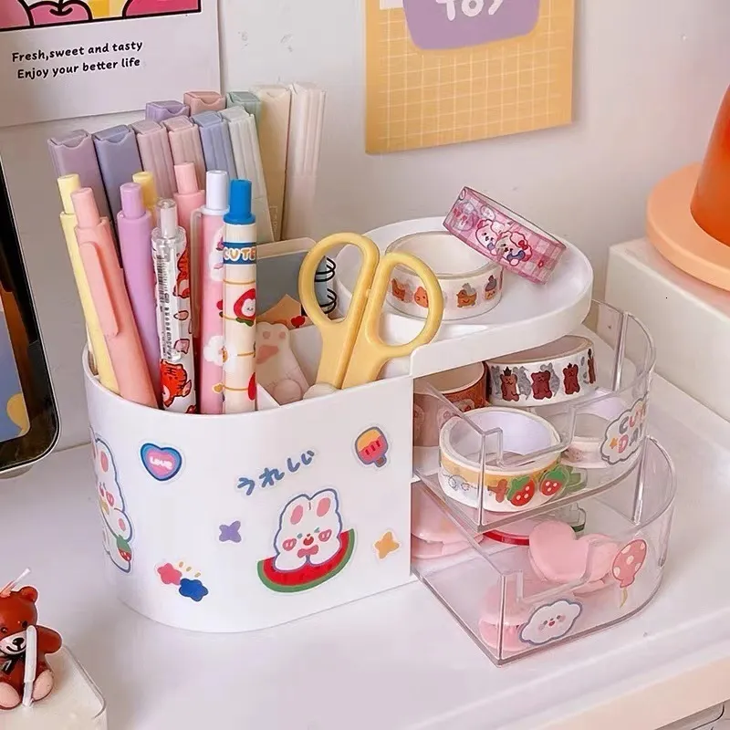 Wholesale Korean Ins Cute Cosmetic Storage Rack Desktop Sundries Organizer  For Cosmetics, Makeup Brushes, And Pens From Pong10, $29.4